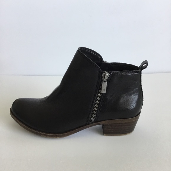 Lucky Brand Size 6 “Basel” Booties Leather Black Witchy Boho - Picture 1 of 12